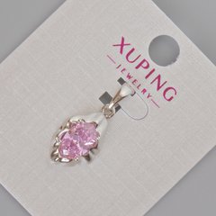 Кулон Xuping з рожевим кристалом d-24х11мм+- Родій купити біжутерію дешево в інтернеті