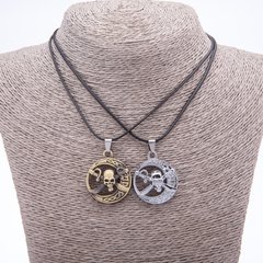 Парный кулон дружбы Пираты на шнуре L-45см цвет металла "серебро и бронза" купить оптом дешево в интернет