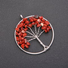 Кулон "Дерево щастя" Яшма Червона d-50мм купити біжутерію дешево в інтернеті
