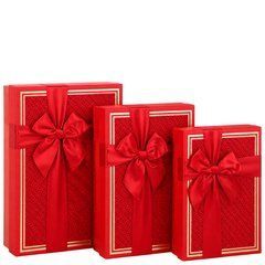 Набор подарочных коробок 3шт прямоугольных 7029-61-Red