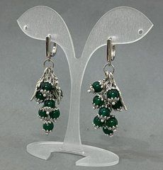 Сережки Грона Котяче Око кулька 6мм+- L-57мм+-