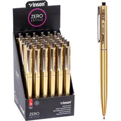 Від 36 шт. Ручка масляна VINSON Zero "Золото" синя Z4-1 автоматична купити дешево в інтернет-магазині