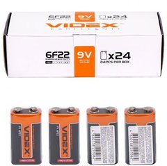 Від 6 шт. Батарейка Videx сольова 9V 6F22 (крона) купити дешево в інтернет-магазині