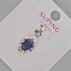 Кулон Xuping з синім кристалом d-24х11мм+- Родій купити біжутерію дешево в інтернеті
