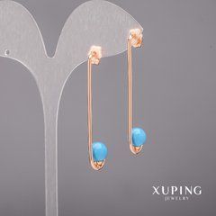 Сережки Xuping з перлами Майорка 8х48мм Позолота 18К