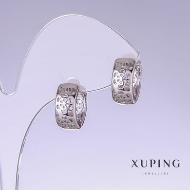 Сережки Xuping L-14мм s-6мм родій купити біжутерію дешево в інтернеті
