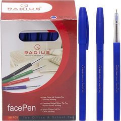 От 50 шт. Ручка "FaсePen" RADIUS 50 штук, синя купить дешево в интернет магазине