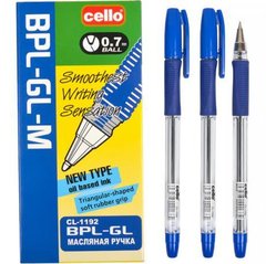 Від 12 шт. Ручка масляная "BPL" CELLO 0,7 мм синяя ET1192-12 купити дешево в інтернет-магазині