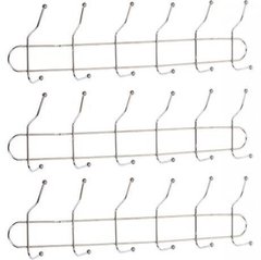 Від 2 шт. Вішалка настінна на 6 подвійних гачків, 47*8*13 см X2-255 купити дешево в інтернет-магазині