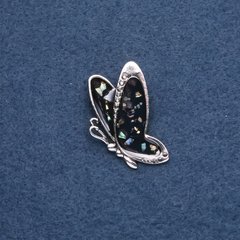 Брошка "Метелик" Халіотіс 40х22мм колір металу "срібло" купити біжутерію дешево в інтернеті