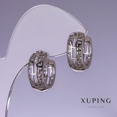 Сережки Xuping 16х8мм родій купити біжутерію дешево в інтернеті