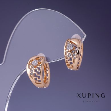 Сережки Xuping 8х14мм "позолота 18К " купити біжутерію дешево в інтернеті