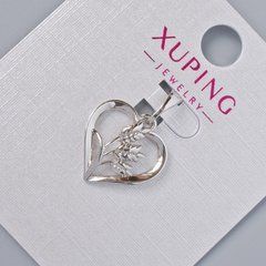 Кулон "Серце " Xuping d-15х15мм+- L-20мм+- родій