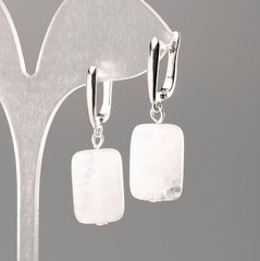 Сережки із натурального каменю Гірський Кришталь d-18х13 мм+- купити біжутерію дешево в інтернеті