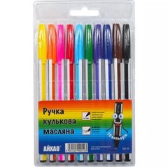 Від 3 шт. Набір ручок масляних "АЙХАО" 563 10 кольорів купити дешево в інтернет-магазині