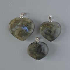 Кулон "Серце" Лабрадор натуральний камінь d-асорті 32х36мм+- купити біжутерію дешево в інтернеті