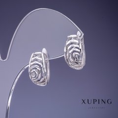 Сережки Xuping 16х9мм Троянди родій купити біжутерію дешево в інтернеті