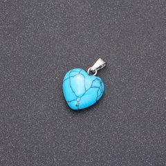 Кулон Серце Бірюза блакитна 14х14х23(+-)мм купити біжутерію дешево в інтернеті