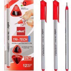 Від 24 шт. Ручка масляна 1мм TRI-TECH Ellott CL1003-12 червона