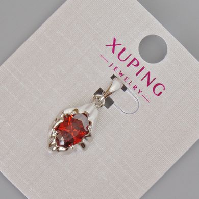 Кулон Xuping з червоним кристалом d-24х11мм+- Родій купити біжутерію дешево в інтернеті