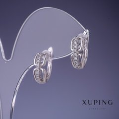 Сережки Xuping 6х14мм родій купити біжутерію дешево в інтернеті