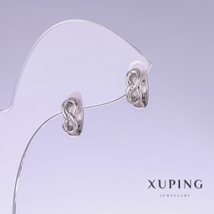 Сережки Xuping L-12мм s-4мм родій купити біжутерію дешево в інтернеті
