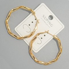 Сережки кільця Xuping s-3,5мм, d-39х41мм+ - позолота 18К купити біжутерію дешево в інтернеті