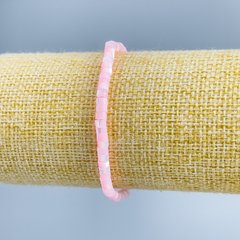 Браслет Перламутр тонований світло-рожевий шайба d-4х2мм+- L-18см (стрейч) купити біжутерію дешево в інтернеті