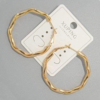 Сережки кільця Xuping s-3,5мм, d-39х41мм+ - позолота 18К купити біжутерію дешево в інтернеті