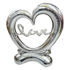 Кулька фольгована підлогова Серце СРІБЛО "LOVE" 140*110см FL-013 купити дешево в інтернет-магазині
