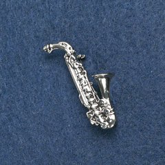 Брошь музыкальная серия "Саксофон" 38х18мм цвет металла "серебро" купить дешево в интернете