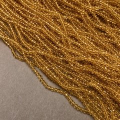Намистини Чеський Кришталь на волосіні жовте медовий прозоре гранований рондель d-3,5х3мм + - L-36-38см + -