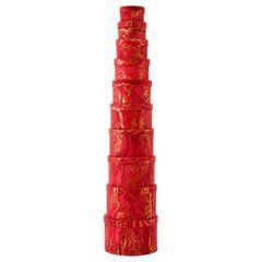 Набор подарочных коробок 10шт круглых 2816-2-Red
