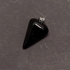 Кулон Маятник з натурального каменю Агат чорний 14х22х30+-мм купити біжутерію дешево в інтернеті