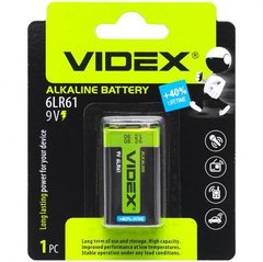 Від 2 шт. Батарейка Videx Alkaline 6LR61 (крона) купити дешево в інтернет-магазині