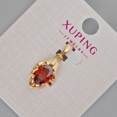 Кулон Xuping з червоним кристалом d-24х11мм+- Позолота 18К купити біжутерію дешево в інтернеті