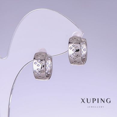 Сережки Xuping L-12мм s-6мм родій купити біжутерію дешево в інтернеті
