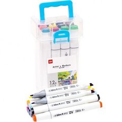 Від 2 шт. Набір скетч-маркерів 12 кольорів 820-12 в пластиковому боксі купити дешево в інтернет-магазині