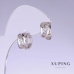 Сережки Xuping L-14мм s-8мм родій купити біжутерію дешево в інтернеті