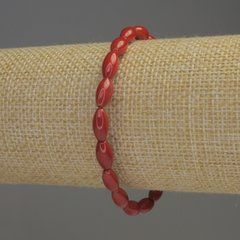 Браслет Корал зерно d-10х5мм+- L- 18см стрейч