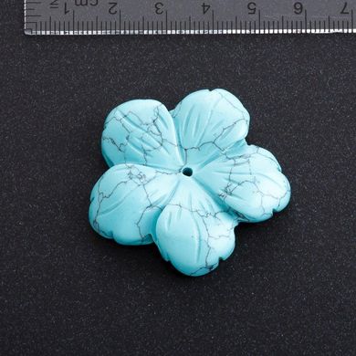 Фурнітура Квітка натуральний камінь d-41мм Бірюза купити біжутерію дешево в інтернеті