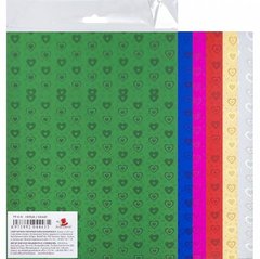 Від 3 шт. Набір кольорового голографічного картону А4 "Сердечки" 6 кольорів, однобічний YT-6-Н/044435 купити дешево в