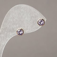 Сережки пусети кульчики Xuping Позолота 18К з рожевими кристалами 6мм + - купити біжутерію дешево в інтернеті