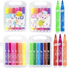 Від 4 шт. Фломастери 12 кольорів "Water color pen" у пластиковому боксі 229-13