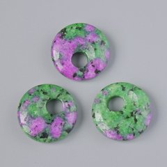 Підвіска пончик (бублик) Цоїзит натуральний камінь d-18х5мм+- d-отвору 5мм+- купити біжутерію дешево в