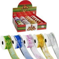 Від 9 шт. Стрічка декоративна 4см*2,7м "Новорічна" 13-172