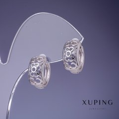 Сережки Xuping 15х8мм родій купити біжутерію дешево в інтернеті