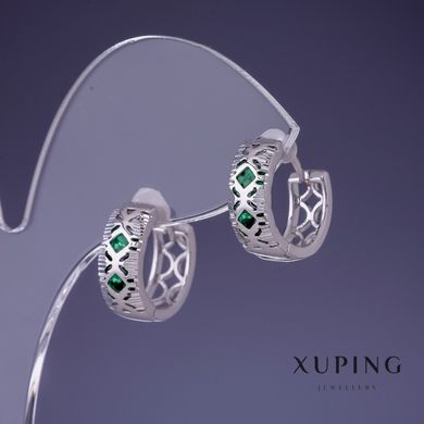 Сережки Xuping 6х14мм родій купити біжутерію дешево в інтернеті
