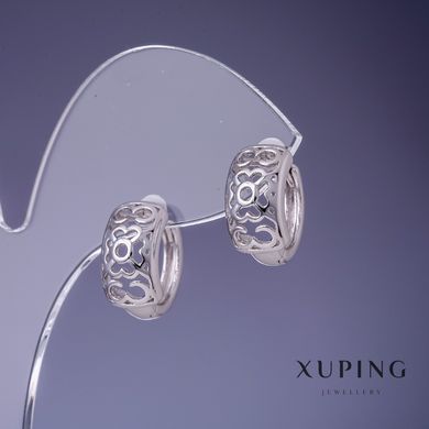Сережки Xuping 15х8мм родій купити біжутерію дешево в інтернеті