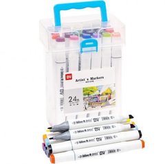 Набір скетч-маркерів 24 кольори 820-24 в пластиковому боксі купити дешево в інтернет-магазині